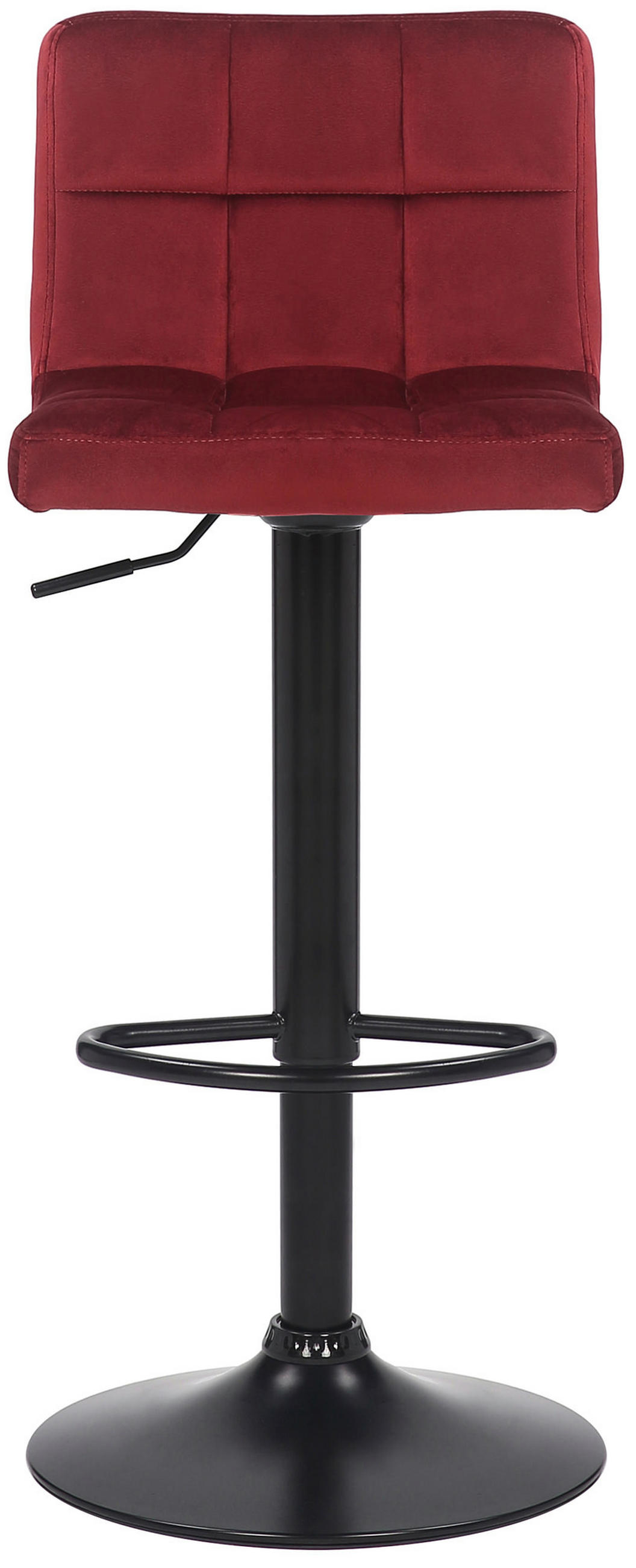 BARHOCKER 2er Set Samt Rot - Rot/Schwarz, Textil/Metall (40/85/40cm) - CLP