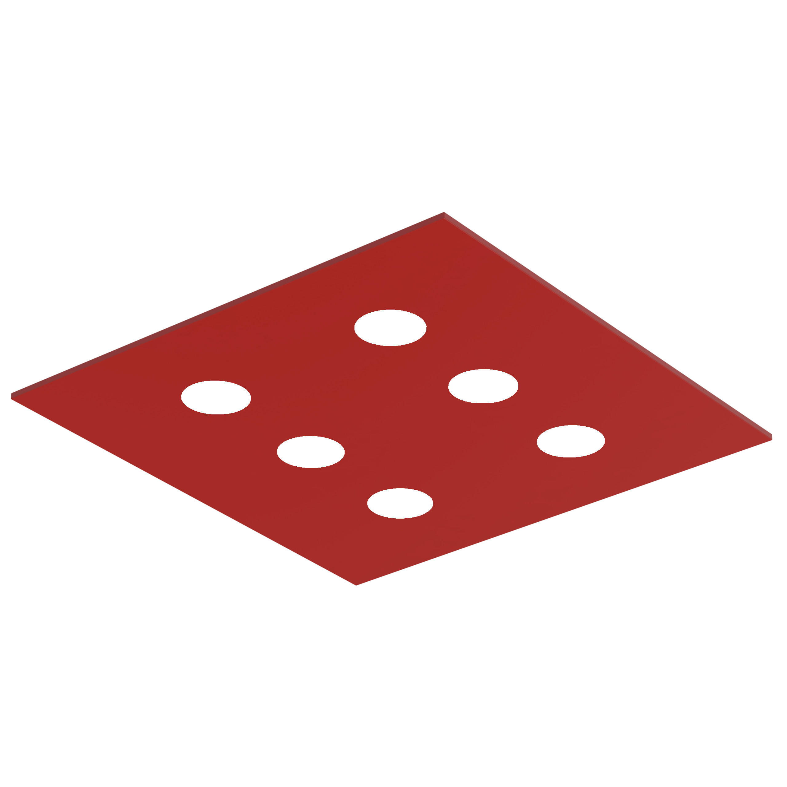 DECKENLEUCHTE - Rot, Metall (50/50/4cm) - Lumicom