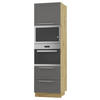 BACKOFEN-HOCHSCHRANK Kvantum D14/RU/2A/284 Graphit Matt / Eiche Artisan Matt 60 / 59 / 207cm - Graphitfarben/Eiche Artisan, Holz/Holzwerkstoff (60/207/59cm) - Feldmann-Wohnen