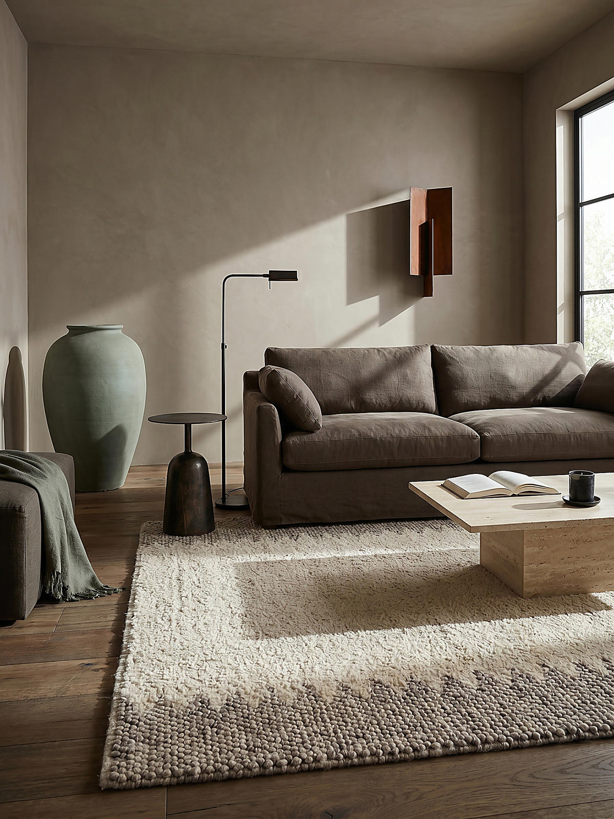 WOLLTEPPICH handgewebt MEDWAY, mit Bordüre, Beige, 80 x 150 cm - Beige, Textil (80/150cm) - KADIMA DESIGN