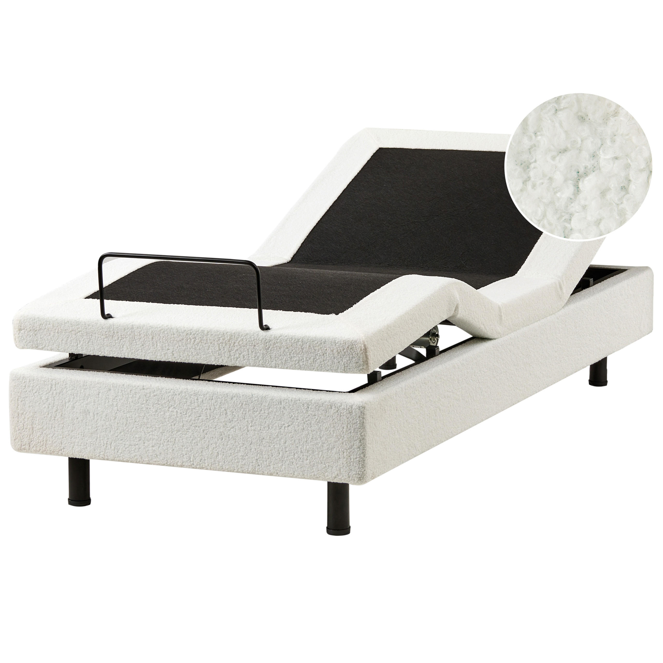 PAT reglabil fără tablie bouclé 80/200 cm alb crem Duke - crem, material textil (80/200cm) - Beliani