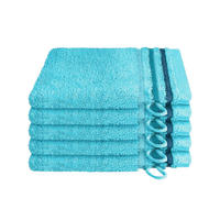 WASCHHANDSCHUHSET Skyline Color - 5-teilig - 16x22 cm - Türkis - Türkis, Textil (16/22cm) - SCHIESSER