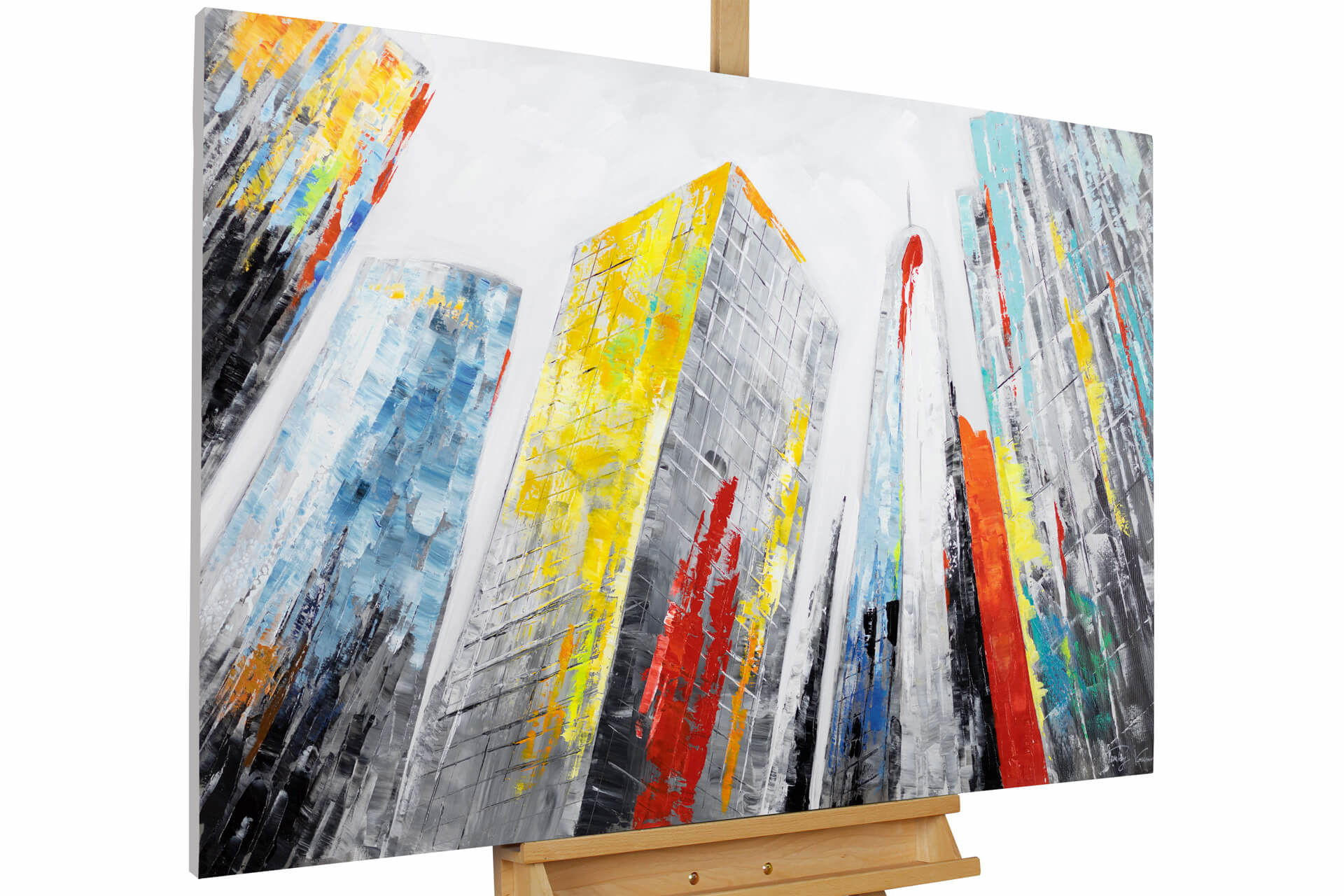 ACRYLBILD HANDGEMALT 120/80 cm - Multicolor/Grau, Holz/Textil (1.7/80cm) - KUNSTLOFT