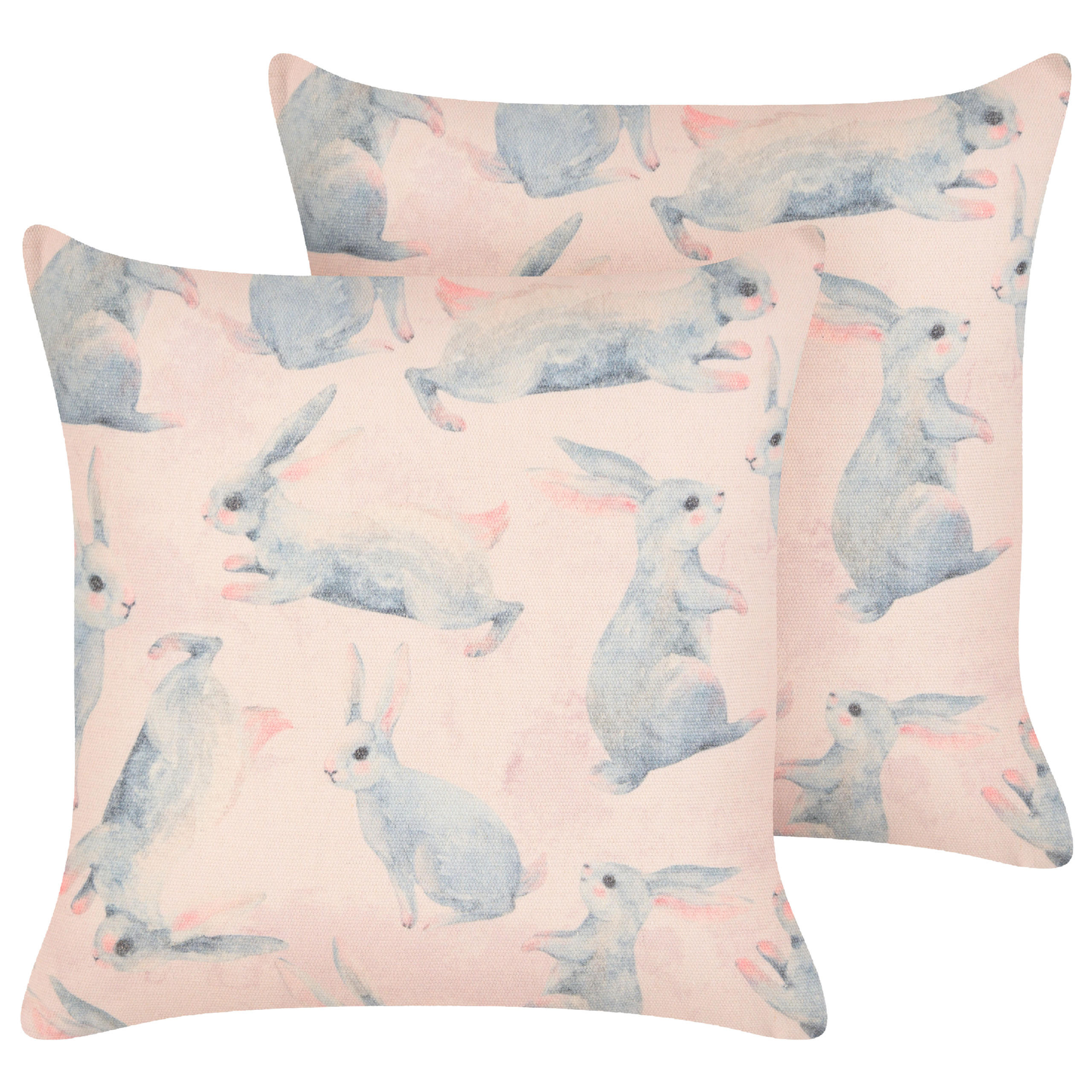 DEKOKISSEN 2er-Set Rosa 45/45 cm Ratibida - Pink, Naturmaterialen/Textil (45/45cm) - Beliani