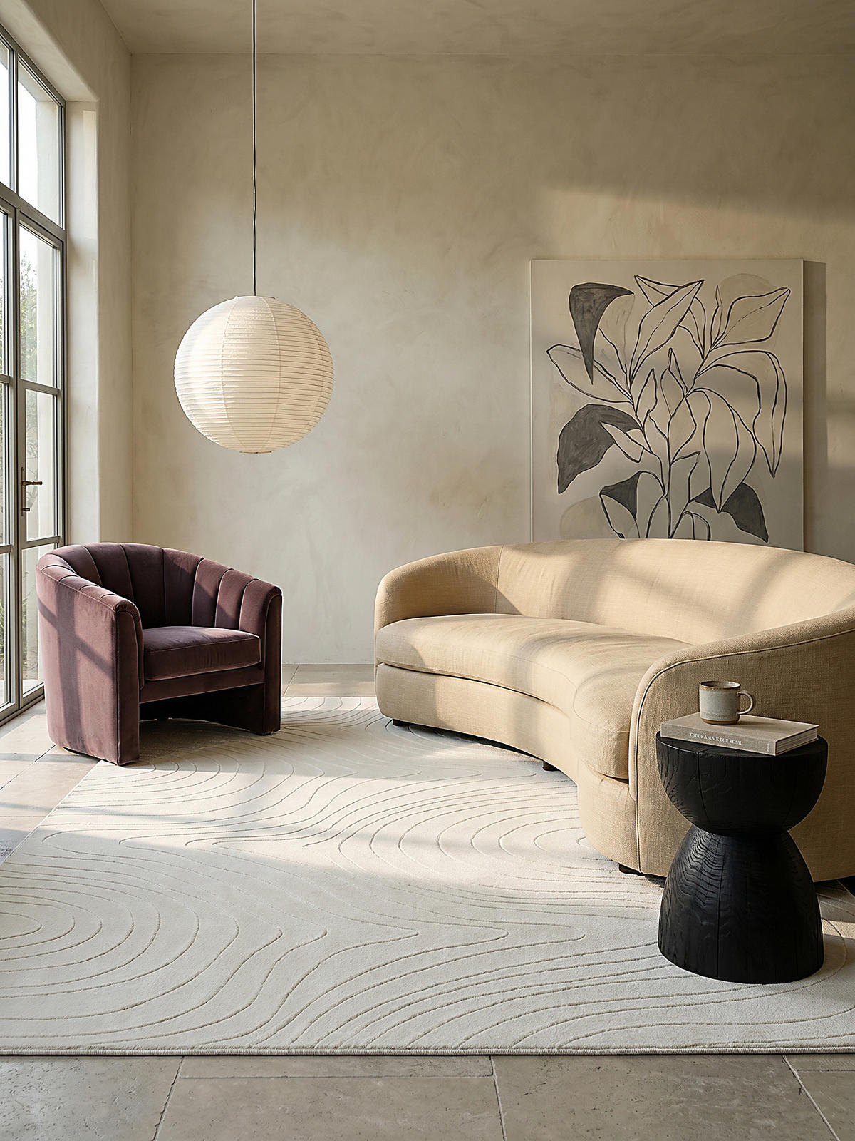 KURZFLORTEPPICH Antirutsch Abstrakt DALAR Polypropylen Creme 140 x 200 cm - Beige, Textil (140/200cm) - KADIMA DESIGN
