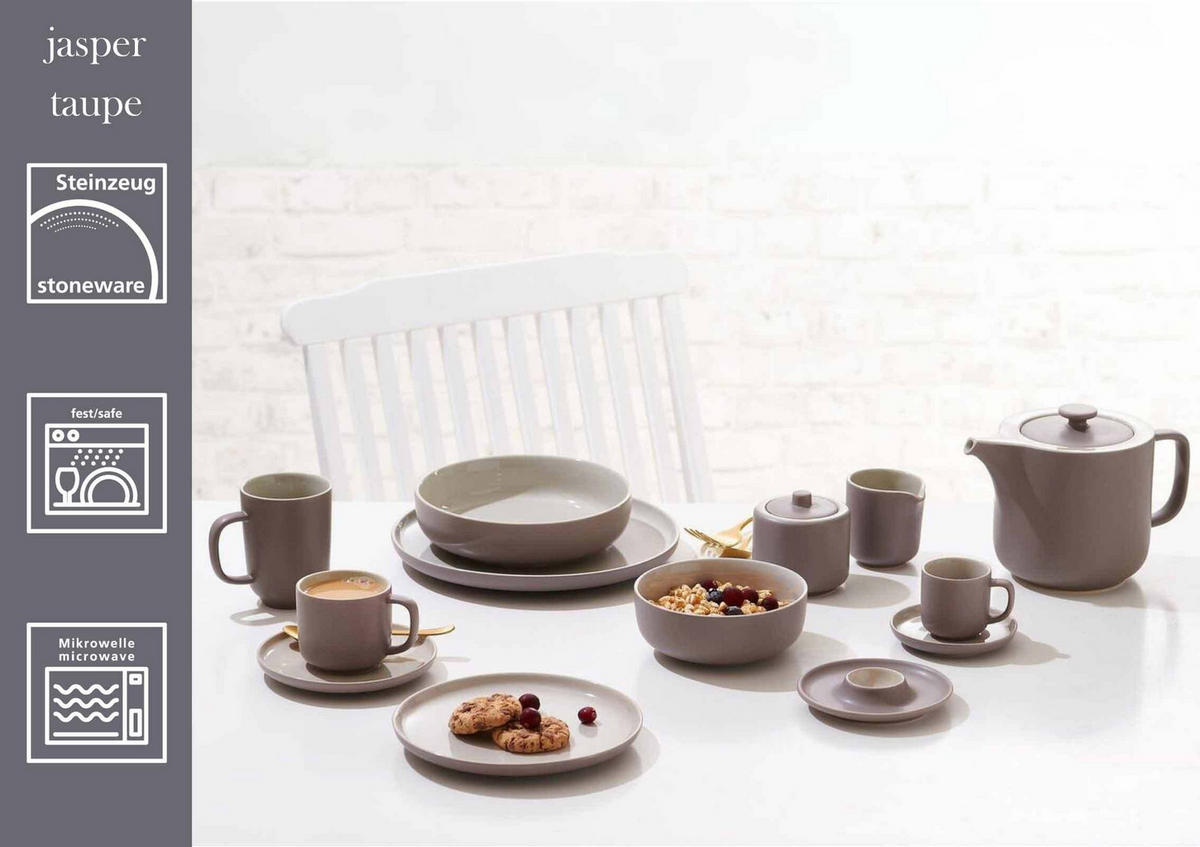 BASIC-SET Jasper Taupe 12er Set - Taupe, Keramik (1/1/1cm) - Ritzenhoff Breker