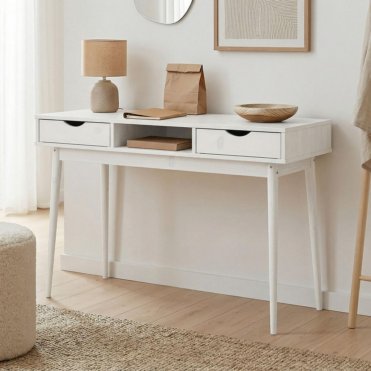 SCHREIBTISCH STEFANO weiß - Weiß, Holz (50/110/75cm) - IDIMEX