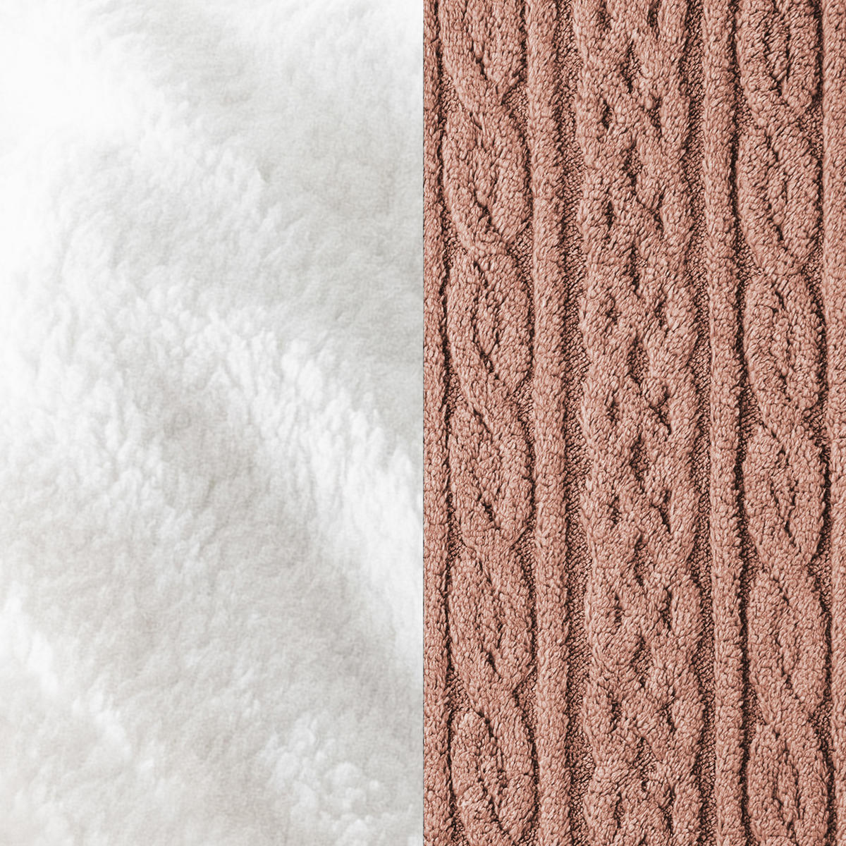 KUSCHELDECKE 150x200 cm mit Zopfstrick-Optik, Pink - Pink, Textil (150/200cm) - Blumtal