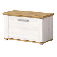 GARDEROBENBANK weiß Lärche 80 cm, Sitzbank im Landhaus-Stil - Silberfarben/Weiß, Holzwerkstoff/Kunststoff (80/47/39cm) - Inn.Furn