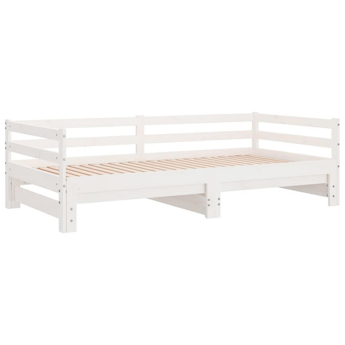 AUSZIEHBARES Tagesbett Ohne Matratze Weiss 80/200 Cm - Weiß, Naturmaterialien (80/200cm) - vidaXL