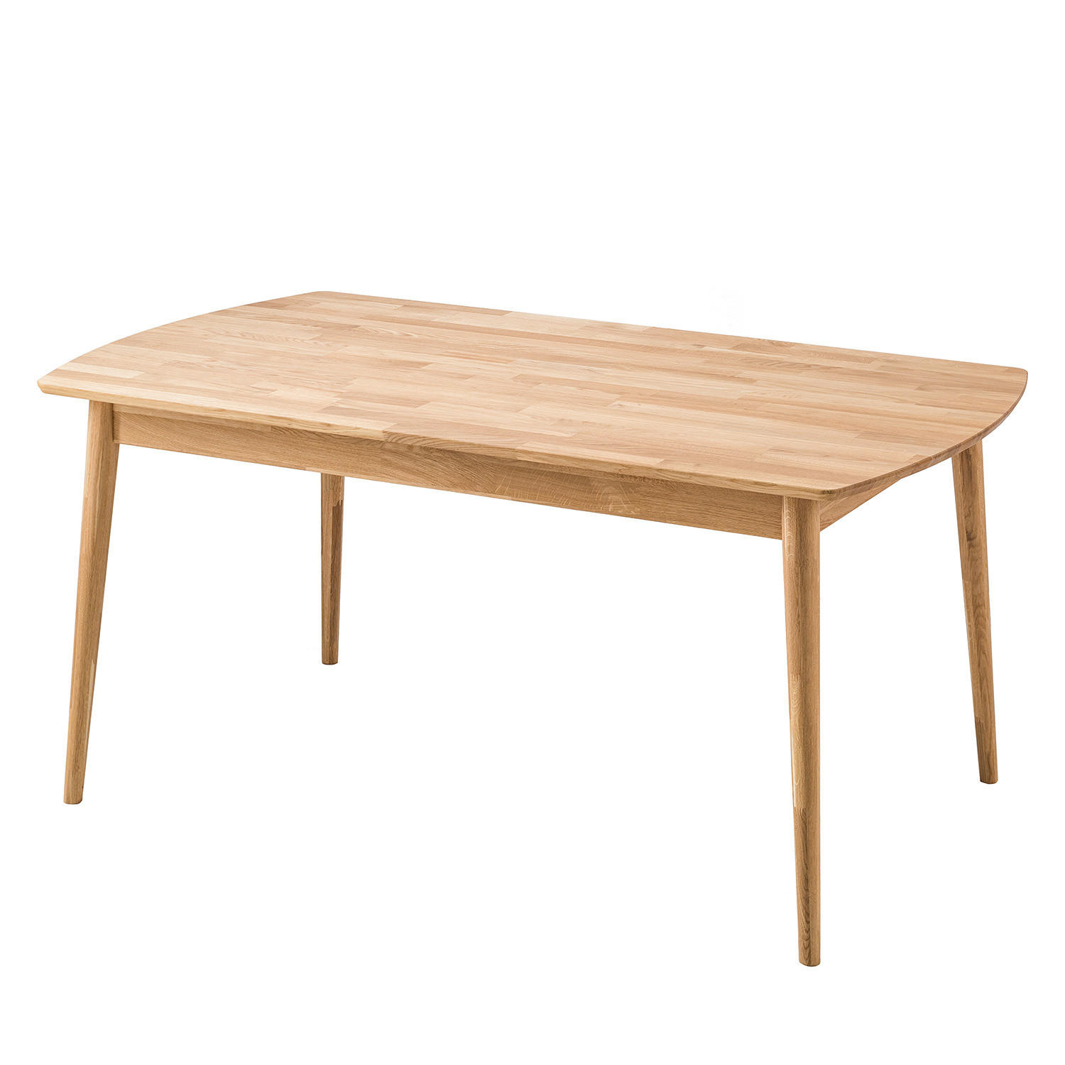 ESSTISCH - Eiche massiv - Eichefarben, Holz (90/160/75cm) - home24