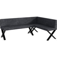 ECKBANK PETER_X - Dunkelgrau, Textil (142/196cm) - Meblini