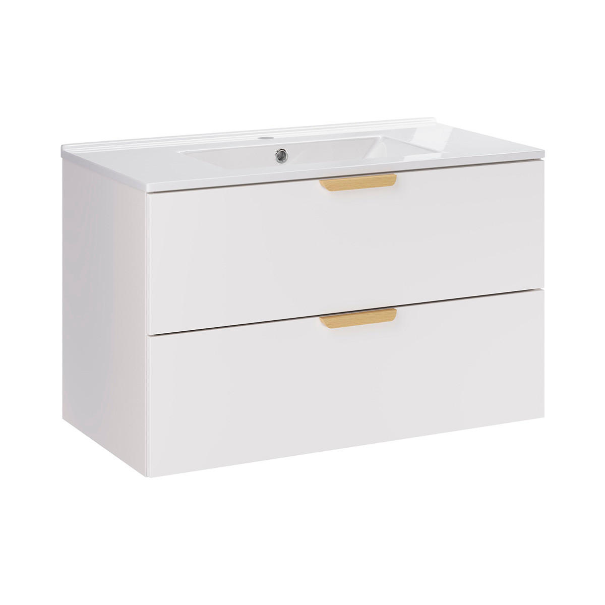 BADMÖBEL 81cm Oria 2er-Set Weiß - Weiß, Holzwerkstoff (81/50/46cm) - Petits-meubles