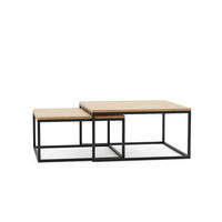 COUCHTISCHEN DUO 2-tlg - Honigeiche/Schwarz, Holzwerkstoff (76/76/39cm) - Meblini