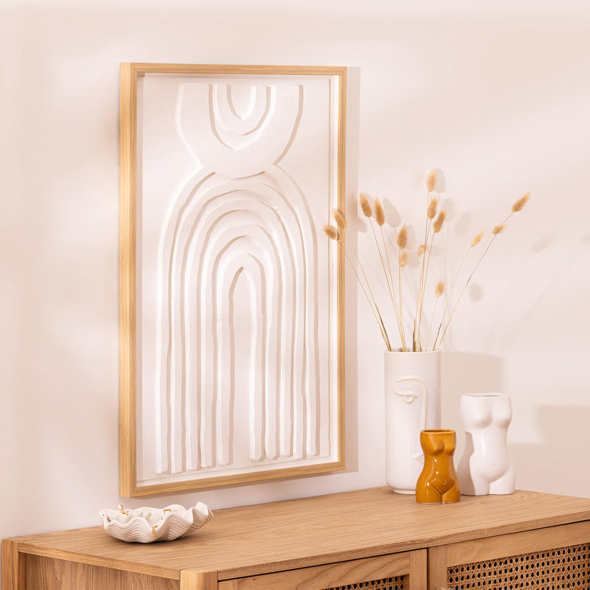 BILD MIT RAHMEN Bobby 50/70 cm - Weiß, Holzwerkstoff (50/70cm) - Atmosphera Createur d´interieur