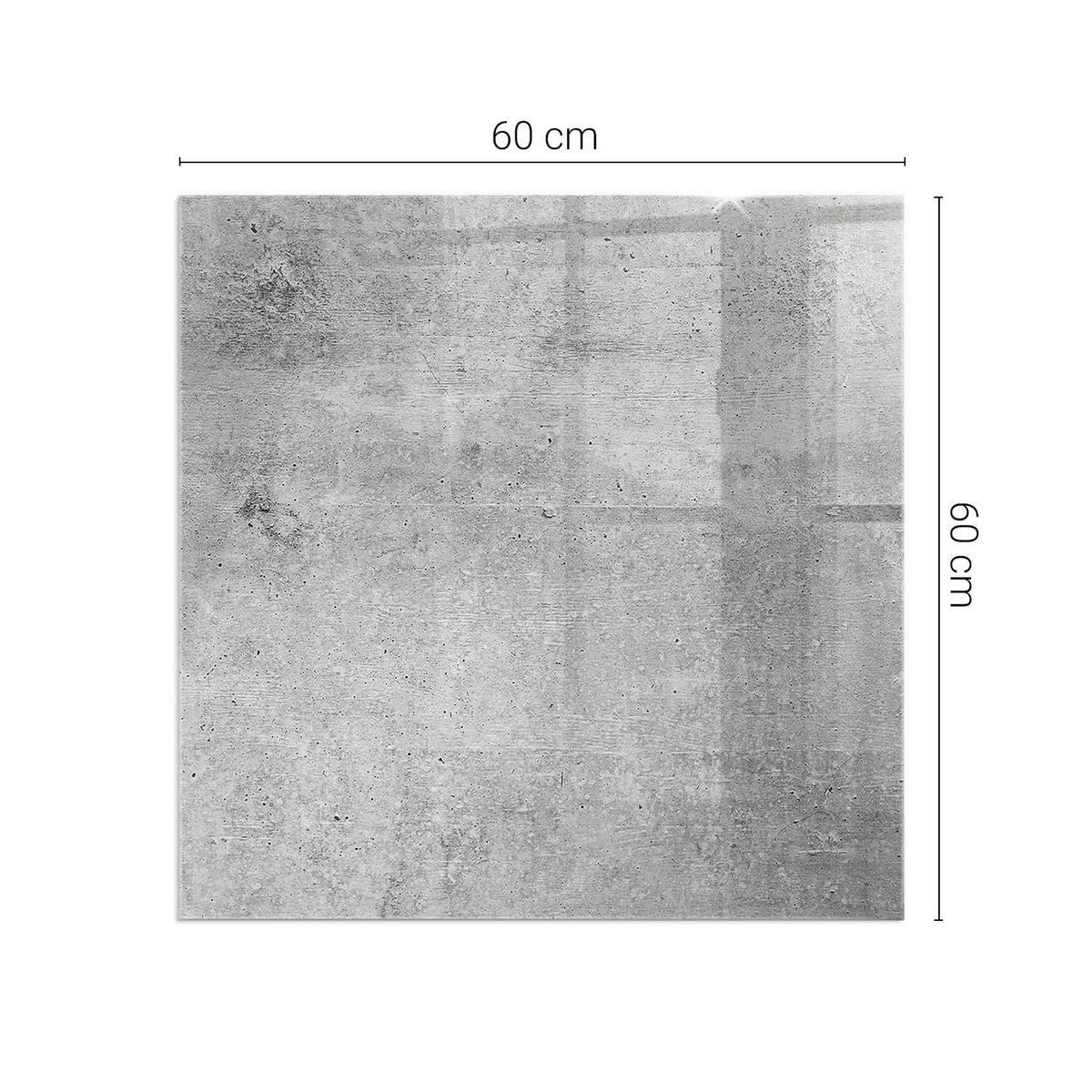 GLASPLATTE für Kamin 60x60 cm Grau - Grau, Glas (60/60/0.4cm) - ArtPrintCave