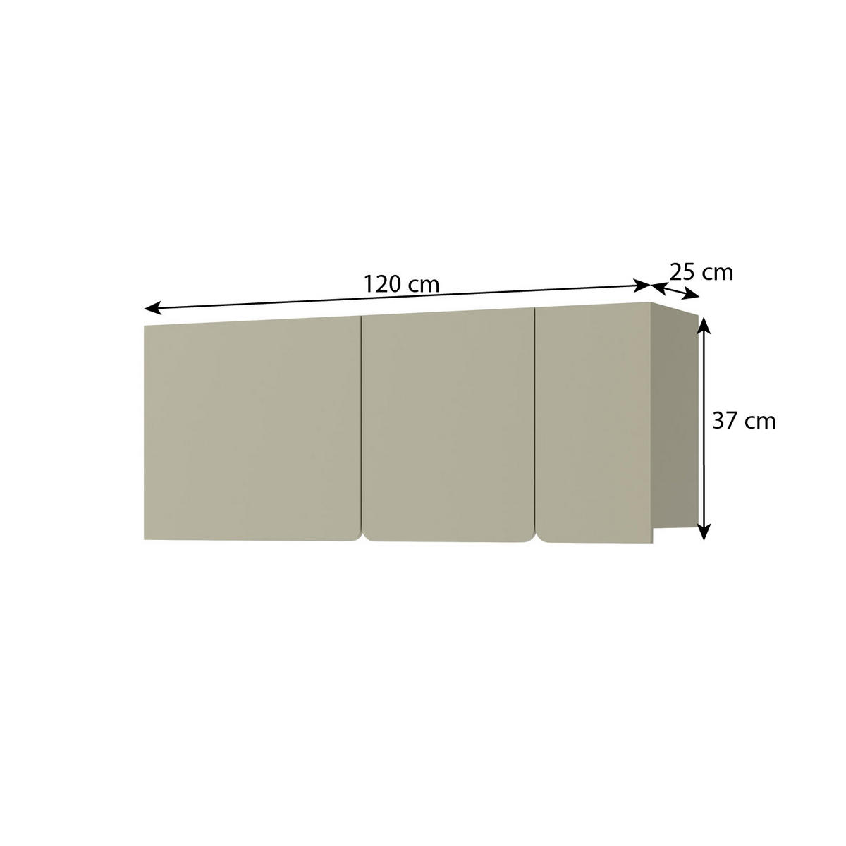 WANDREGAL Lico mit 3 Türen, Eukalyptus - Eukalyptusholzfarben, Holzwerkstoff (120/37/25cm) - Beautysofa