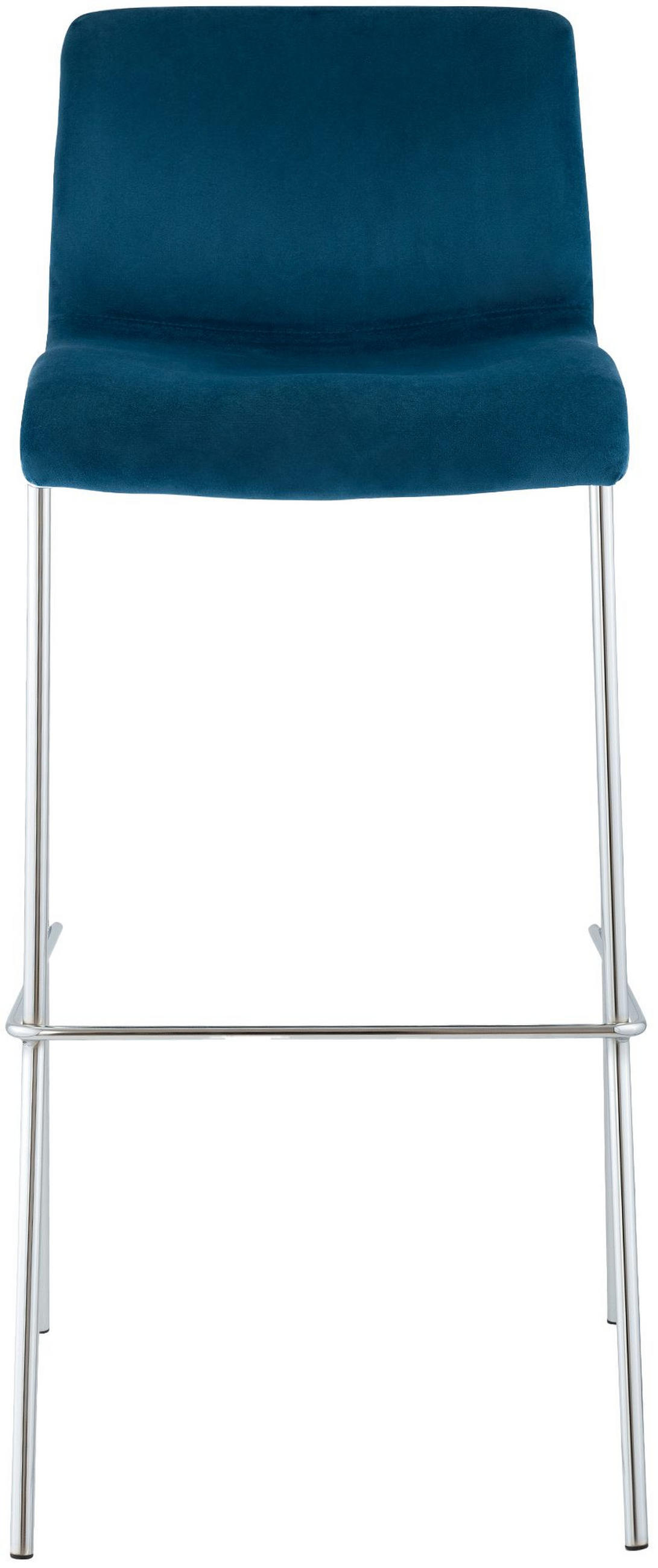 BARHOCKER Tenar Samt Blau Silber - Blau, Textil (43/100/48cm) - DELUKE