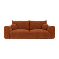 SCHLAFSOFA mit Stauraum COMO Kettgewebe mit weichem Griff Terrakotta 254cm - Dunkelorange/Terracotta, Textil (254/78/95cm) - Premium Interiors