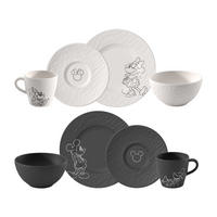 FRÜHSTÜCKS-SET Manufacture Rock – Mickey Mouse schwarz-weiß 8-tlg. - Schwarz/Weiß, Keramik (23/16/23cm) - Villeroy & Boch