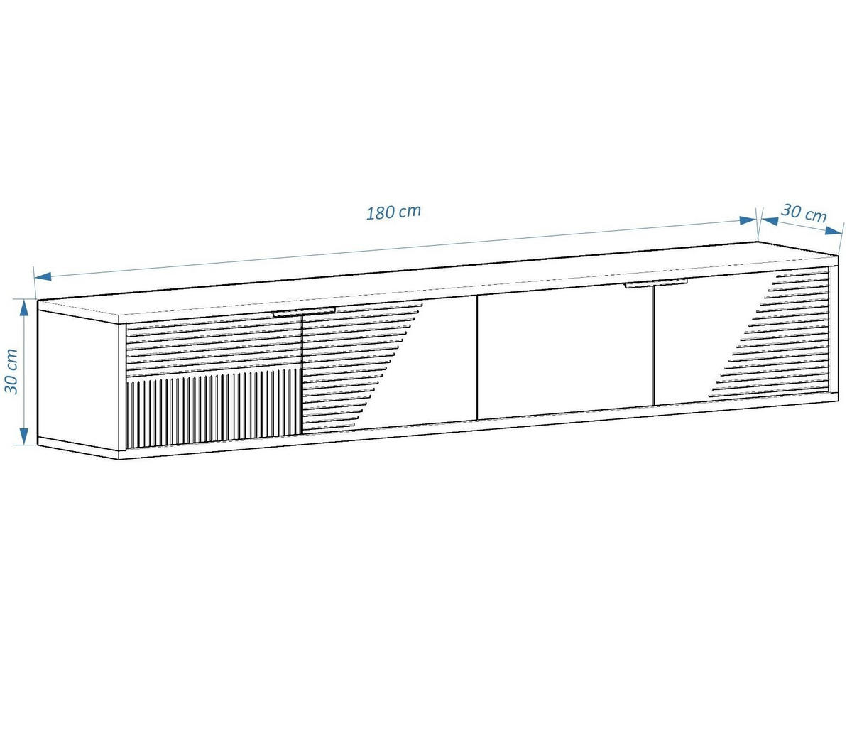 TV-MÖBEL parla Braun - Braun, Holz (30/30/180cm) - Habitat Garten