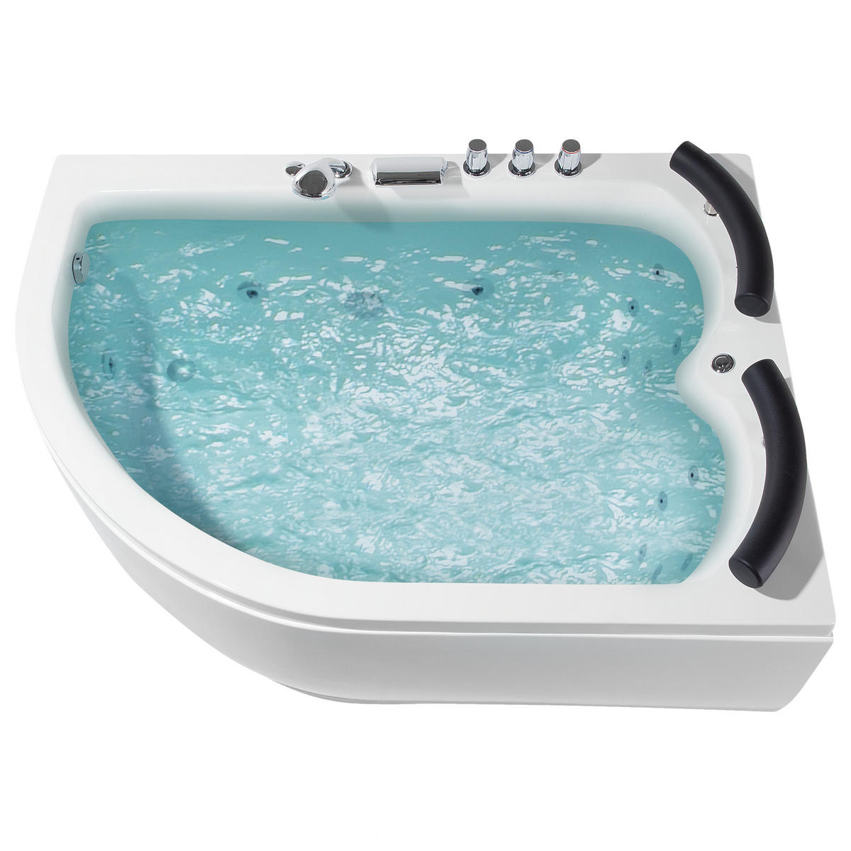 WHIRLPOOL BADEWANNE mit LED 113x160x63 cm weiß Paradiso - Weiß, Kunststoff (113/63/160cm) - Beliani
