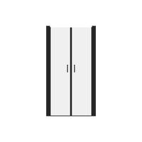 DUSCHTÜR - 90cm x 1.92cm - Aluminium - schwarz - SARASOTA - Schwarz, Metall (90/195cm) - Vente-Unique