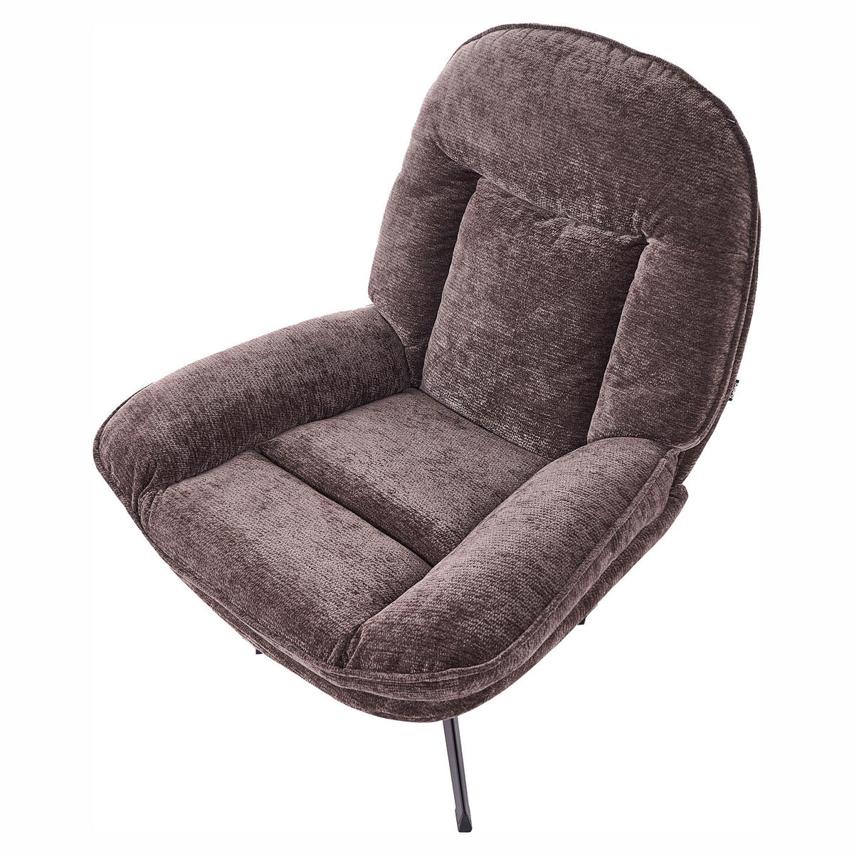 DREHSESSEL Chenillegewebe Dunkelbraun Aremark - Schwarz/Braun, Textil/Metall (80/97/92cm) - Beliani