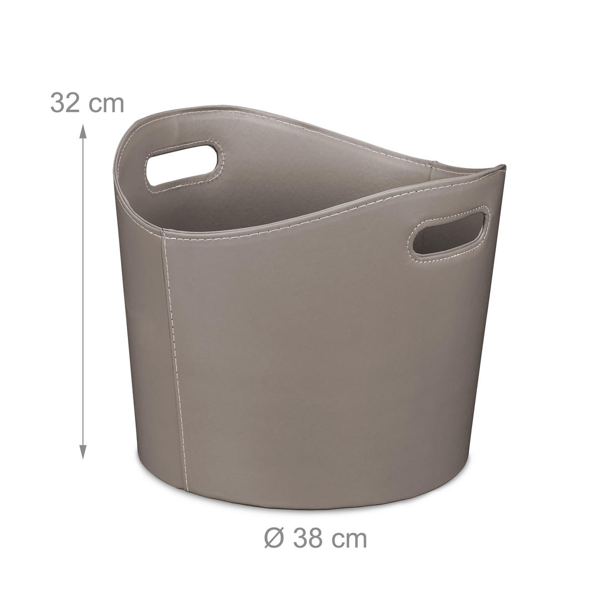 HOLZKORB - Anthrazit, Wellpappe/Kunststoff (38/32/38cm) - Relaxdays