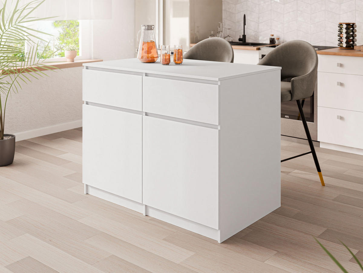 KÜCHENINSEL Ceronis - Weiß, Holzwerkstoff (120/95/74cm) - MIRJAN24
