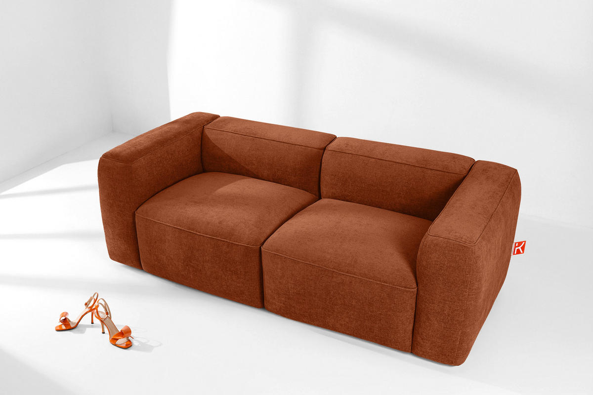 2-SITZER SOFA FUBBO, Rot - Rot, Holz/Holzwerkstoff (210/73/96cm) - KONSIMO®
