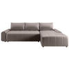 ECKSCHLAFSOFA Costa L Taupe rechts - Taupe/Schwarz, Kunststoff/Textil (290/169cm) - Beautysofa