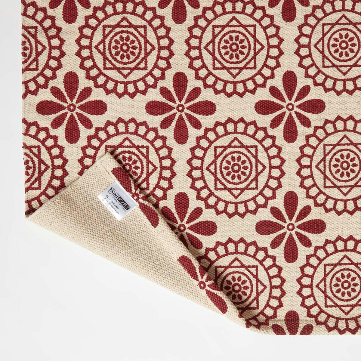 TEPPICHLÄUFER Cassia Baumwolle gemustert 66/200 cm - Rot, Textil (66/200cm) - Homescapes