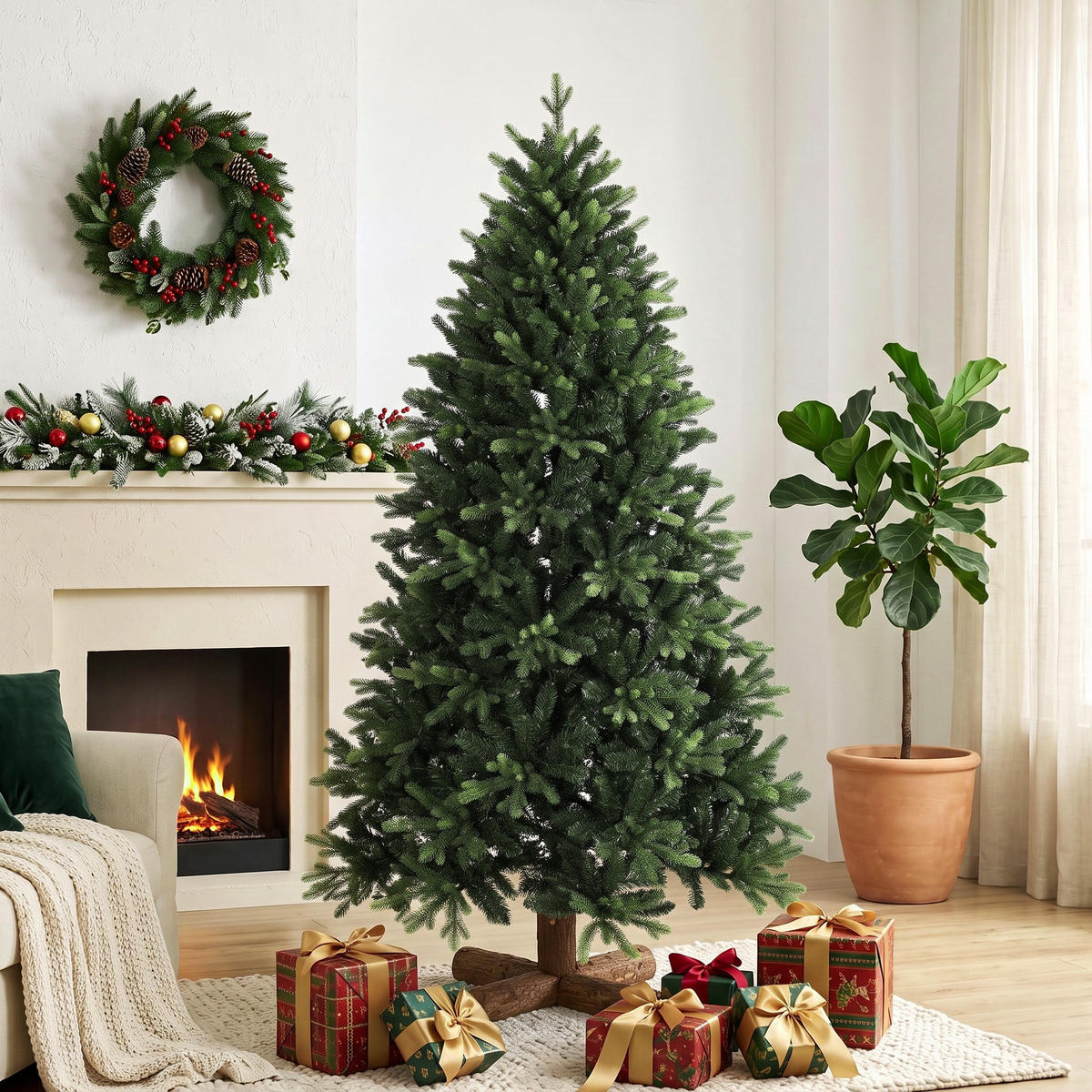 WEIHNACHTSBAUM PE PVC Grün - Grün, Kunststoff (180cm) - HOMCOM