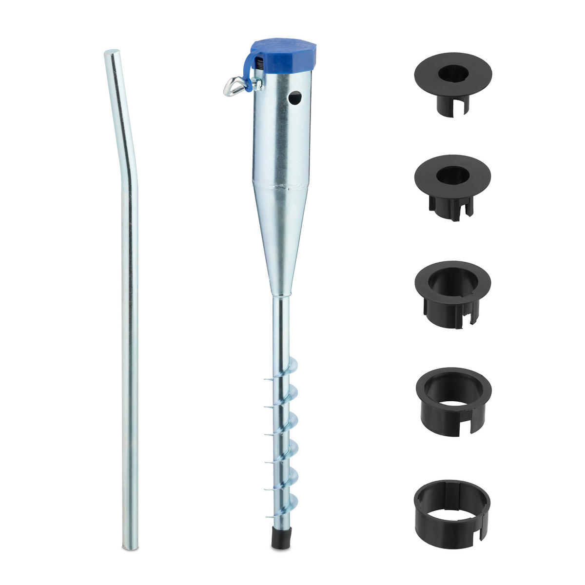 TALNA spona - srebrne barve/modra, kovina/umetna masa (7/56/10cm) - Relaxdays