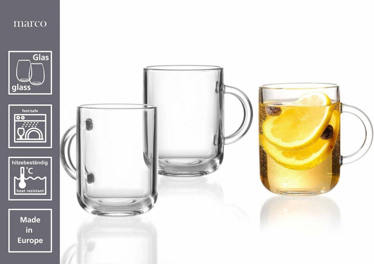 KAFFEE- / GLÜHWEIN-GLÄSER Marco transparent 330 ml 6er Set - Transparent, Glas (0.33L) - Ritzenhoff Breker
