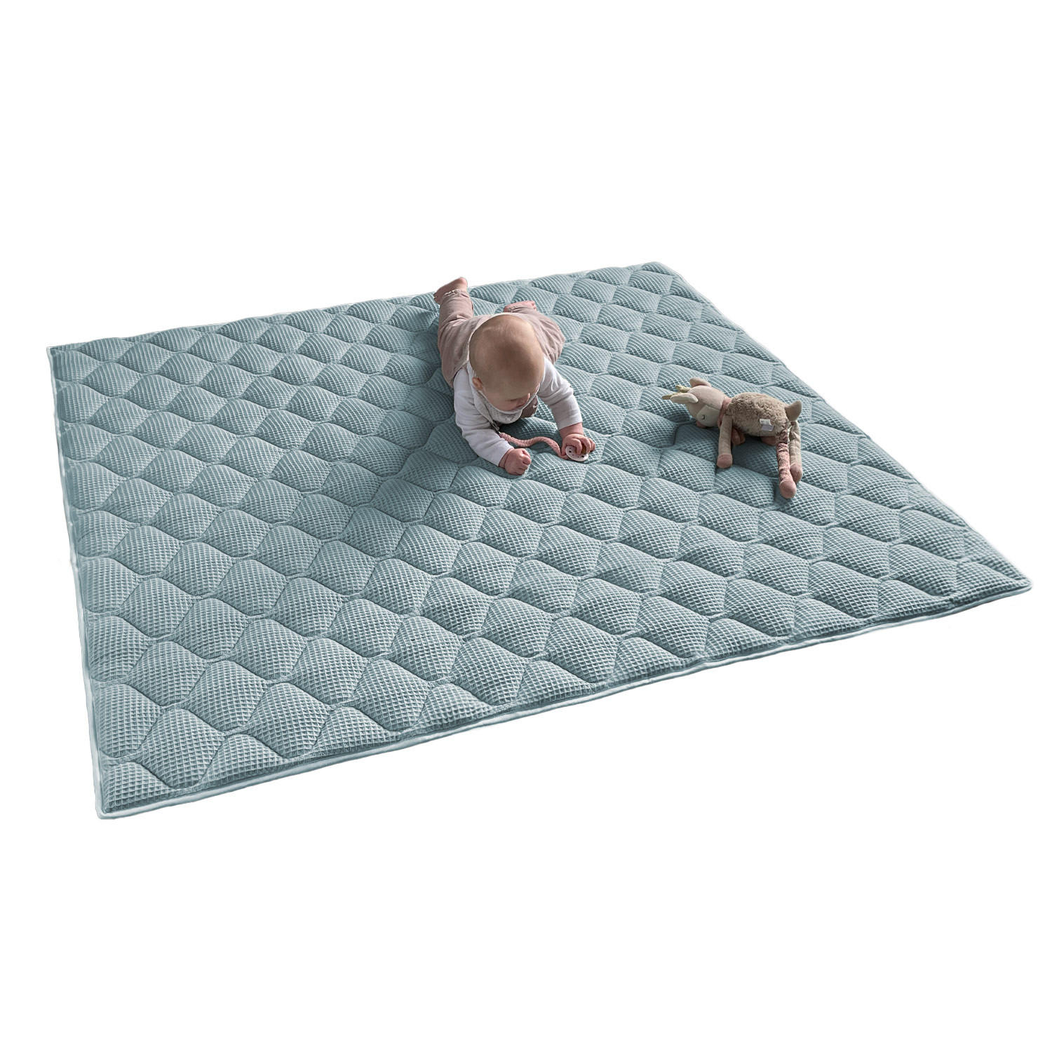 Sanosoft Krabbeldecke Hellblau 120x120 cm