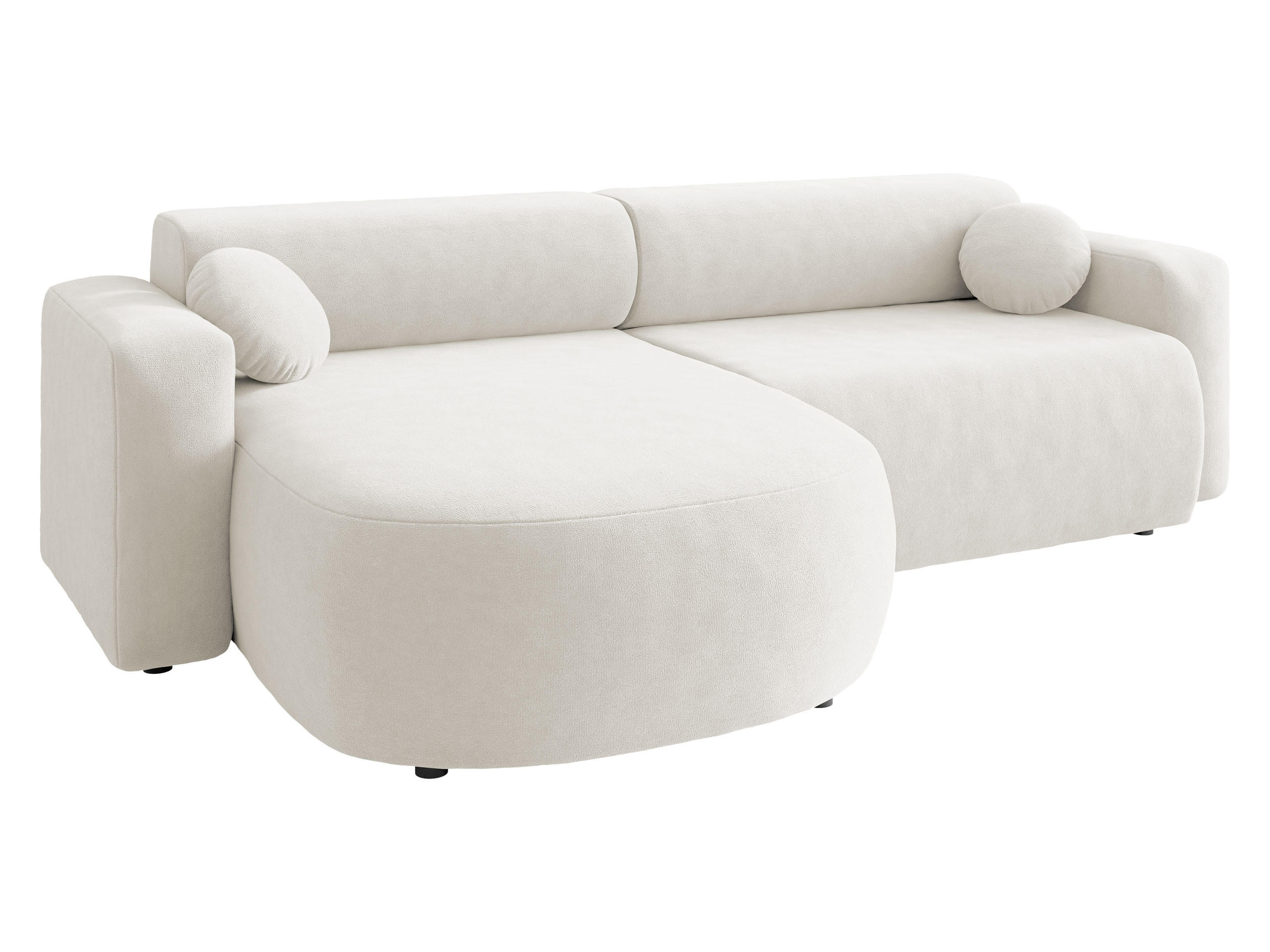 ECKSOFA Nicelo - Creme/Schwarz, Holz/Kunststoff (252/150cm) - MIRJAN24