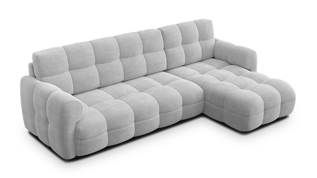 ECKSOFA MELLOW 4-Sitzer, hellgrau - Hellgrau/Schwarz, Holz/Textil (262/156cm) - Courtois Laville