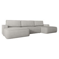 WOHNLANDSCHAFT Mono U - Hellgrau/Schwarz, Holz/Kunststoff (364/87/168cm) - MIRJAN24