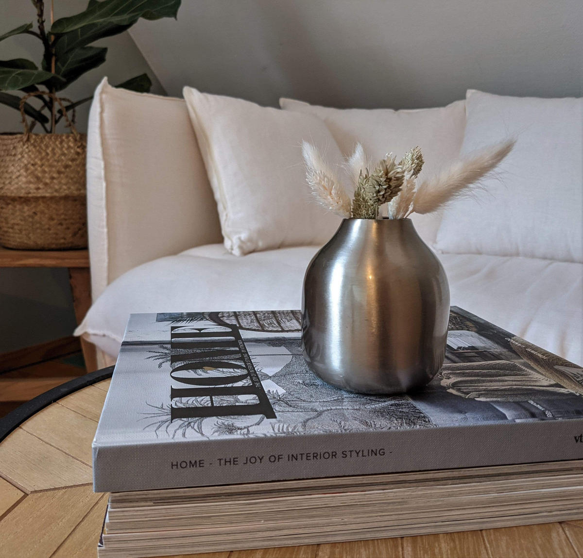 VASE Basit aus Eisen Silber klein Ø8/10 cm - Silberfarben, Metall (10cm) - LaLe Living