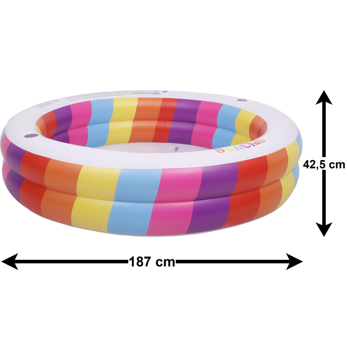PLANSCHBECKEN Regenbogen rund Ø 187 x 42,5 cm Kinderpool - Multicolor, Kunststoff (187/187cm) - Avenli