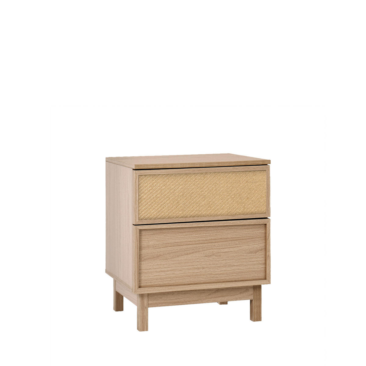 NACHTTISCH 2 SCHUBLADEN Bora Natürlich 48 cm x 55 cm - Naturfarben, Holzwerkstoff (48/55/39cm) - Klast Home