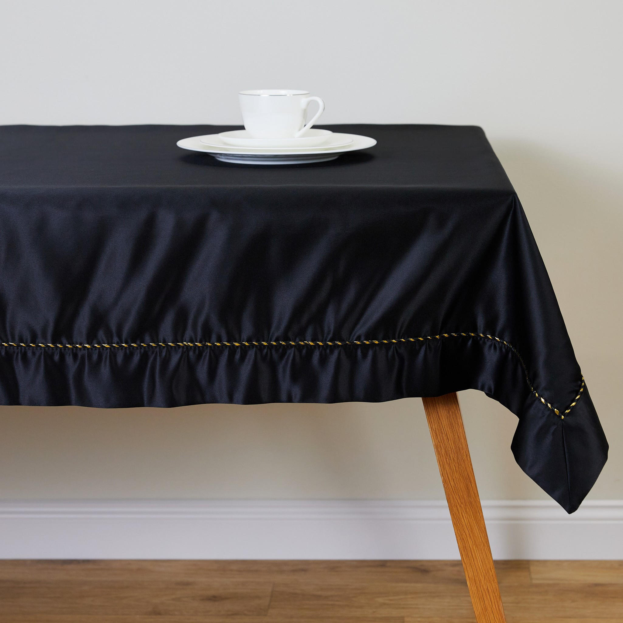 TISCHDECKE Kris - Schwarz, Textil (180/130/1cm) - home&you