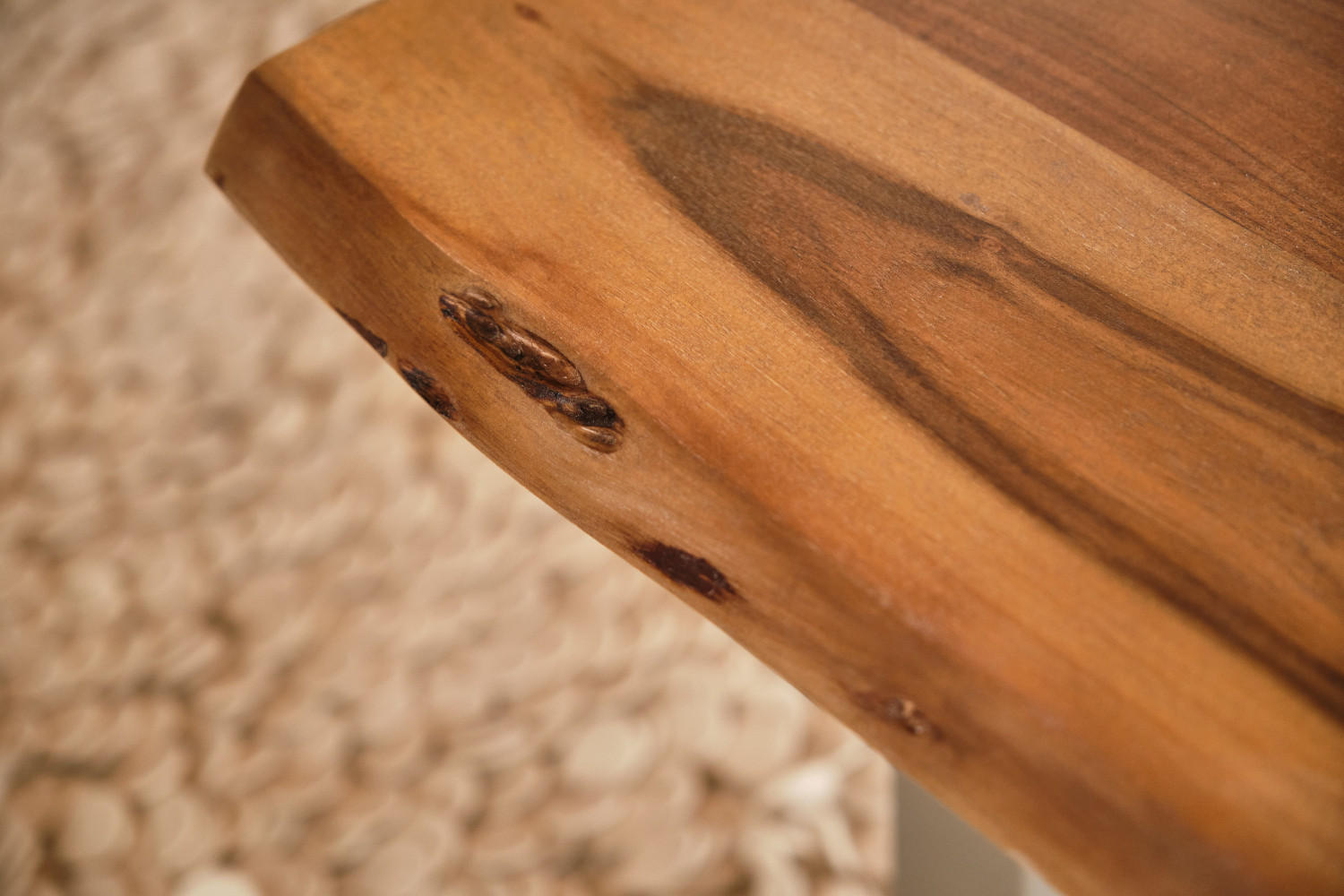 COUCHTISCH LORE Holz Akazie - Silberfarben/Naturfarben, Holz/Metall (80/80/42.5cm) - KAWOLA