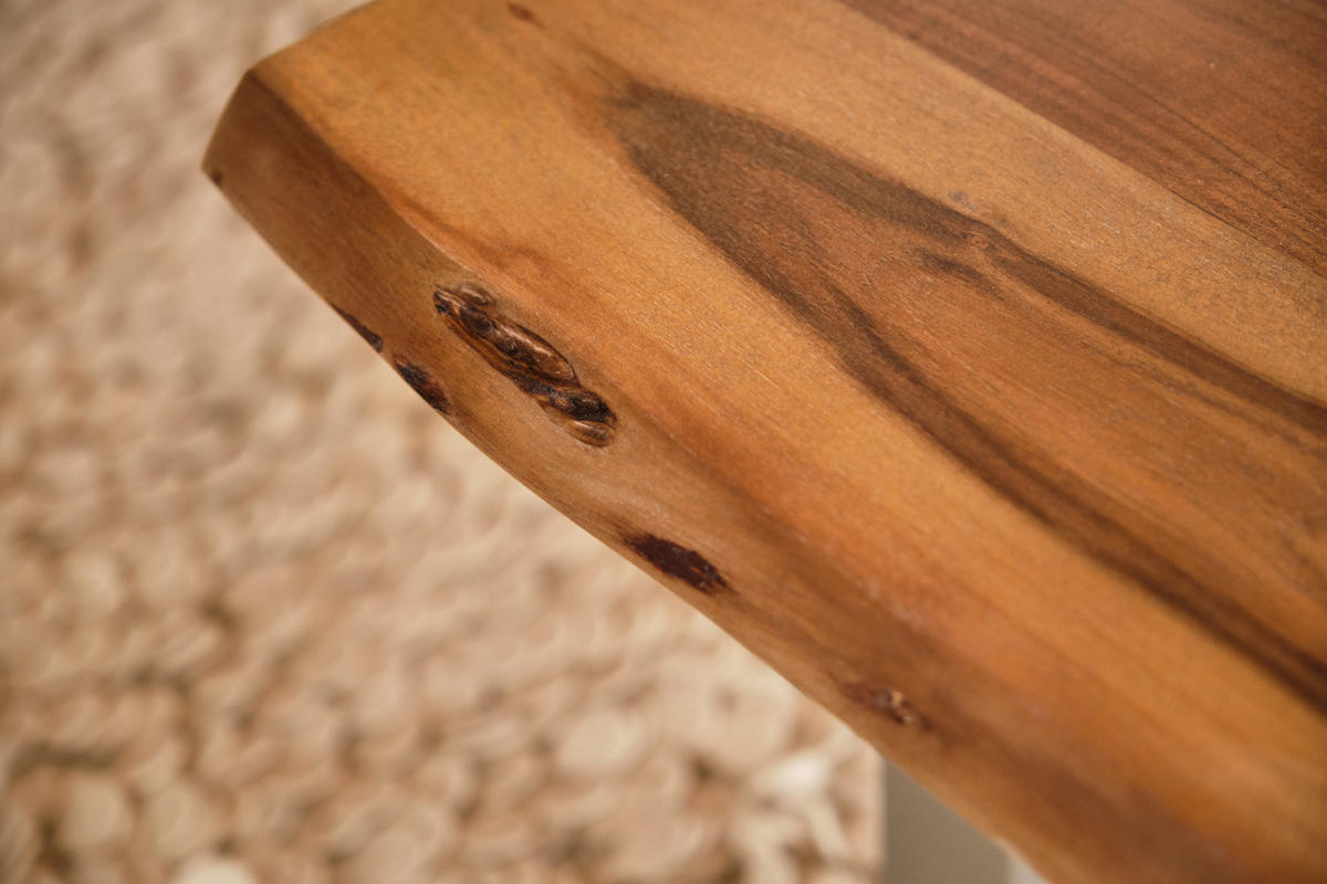 COUCHTISCH LORE Holz Akazie - Silberfarben/Naturfarben, Holz/Metall (80/80/42.5cm) - KAWOLA