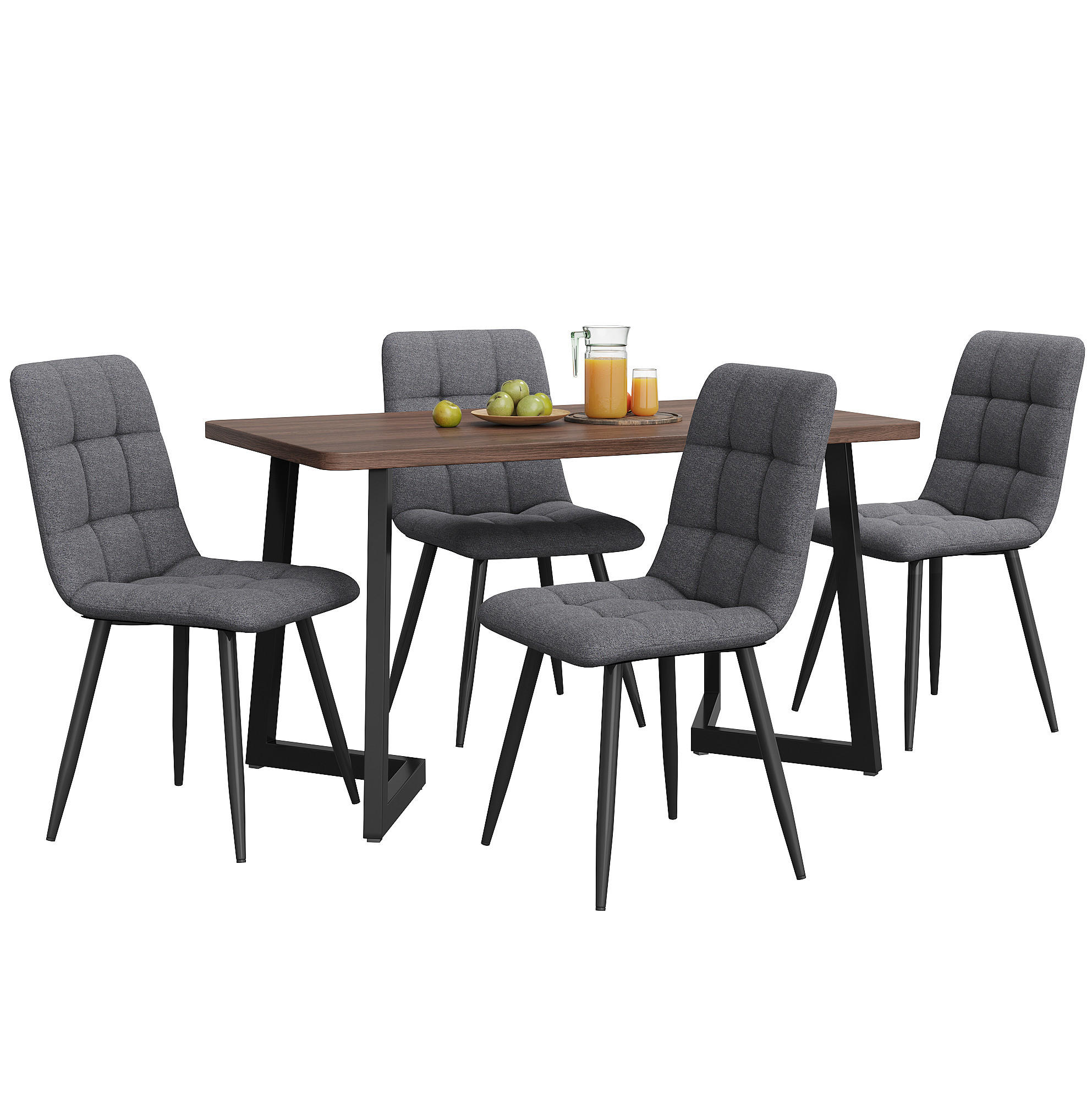 Meubliv Essgruppe Walnuss 68x75x117 cm