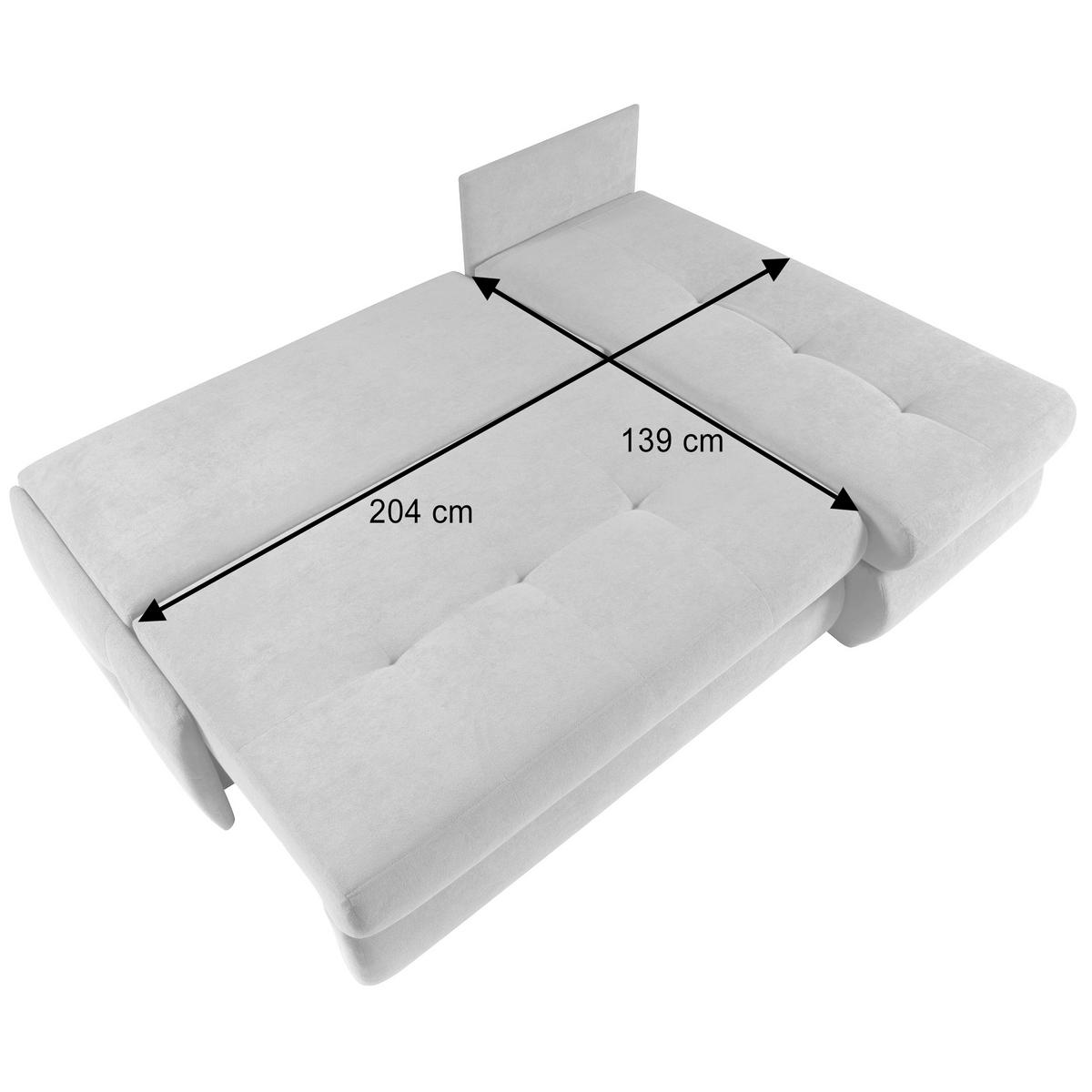 ECKSCHLAFSOFA Tino mit Schlaffunktion und Bettkasten, universeller Ottomane, Braun - Braun, Textil (216/155cm) - Beautysofa