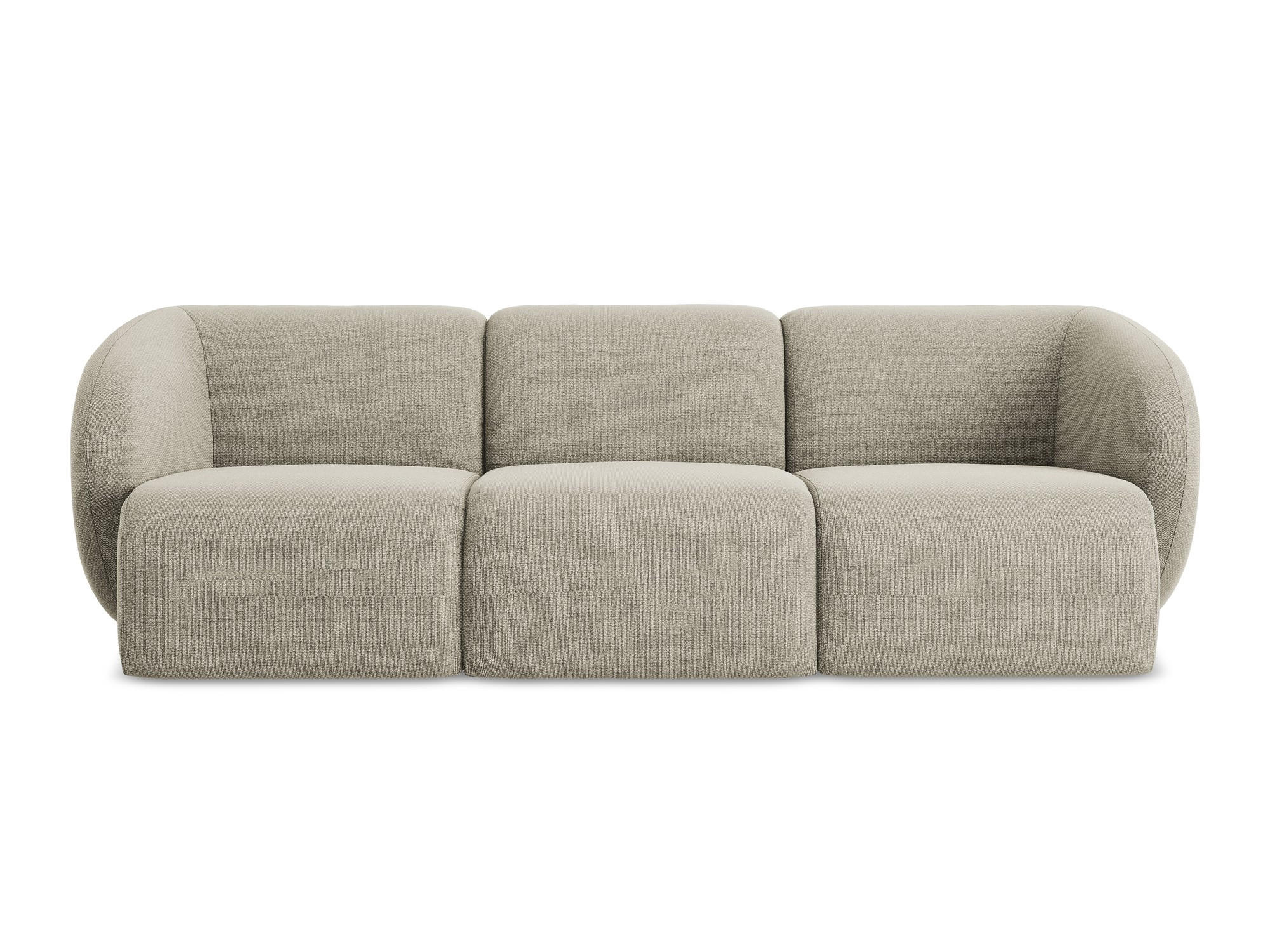 3-SITZER SOFA Bouclé Stoff Grau - Taupe/Schwarz, Holzwerkstoff/Kunststoff (244/75/94cm) - Makamii