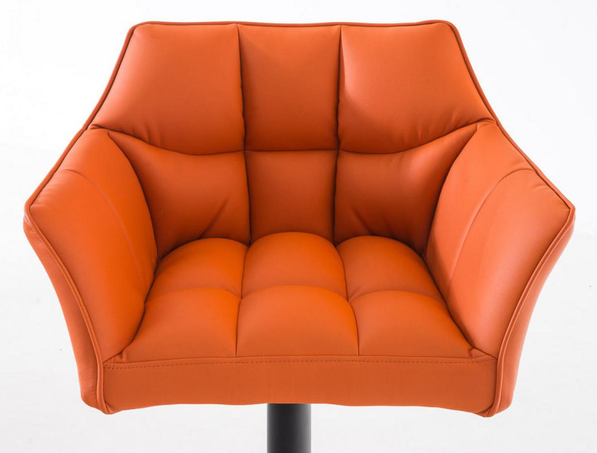 BARHOCKER 2er Set Lederlook Orange - Schwarz/Orange, Textil/Metall (64/88/45cm) - CLP